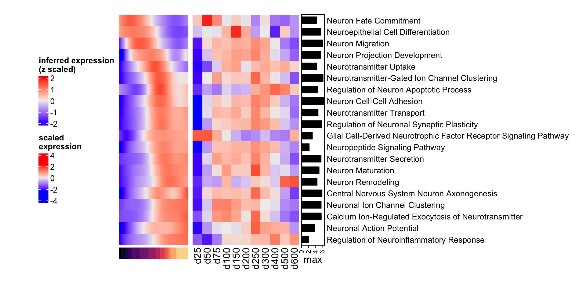 Heatmap of neuroogenesis-specific GO biological processes in resource and mapped samples.